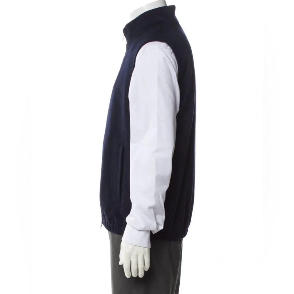 SUIT SUPPLY NAVY REVERSIBLE ZIP VEST